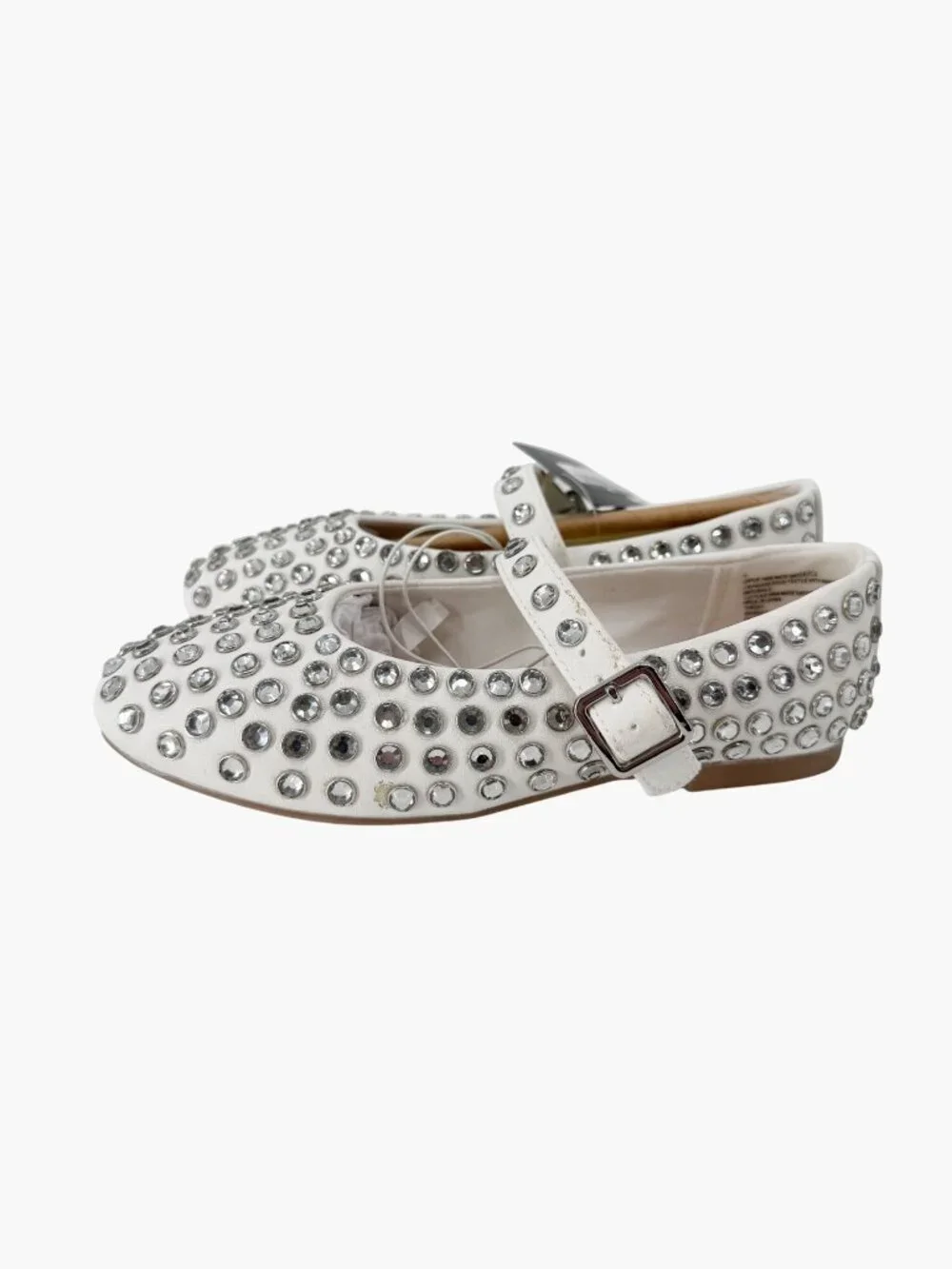 NEW art class Kids' Toree Rhinestone Ballet Flats - White - Size 13